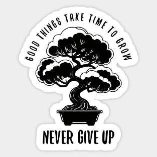 Never Give Up Bonsai silhouette Sticker